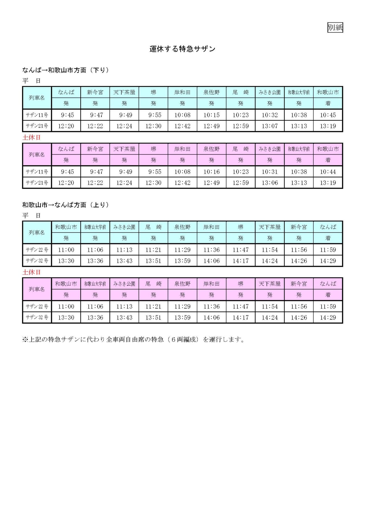 特急サザン運休