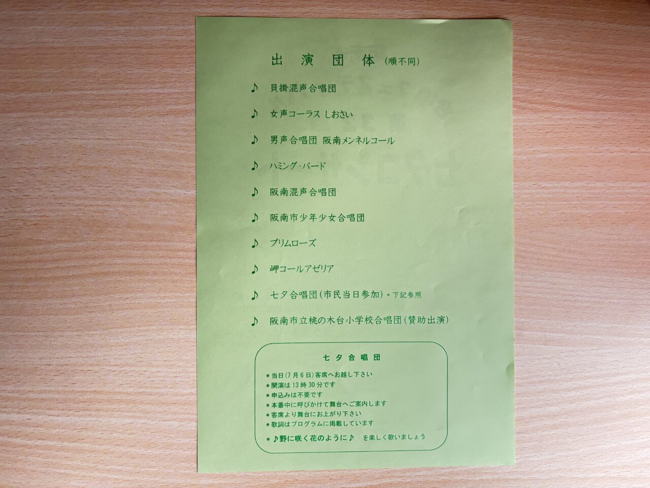 出演団体の詳細