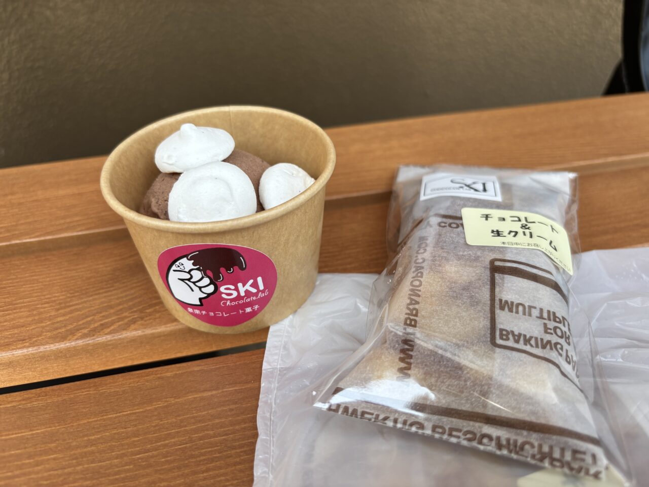 チョコアイスとクレープ
