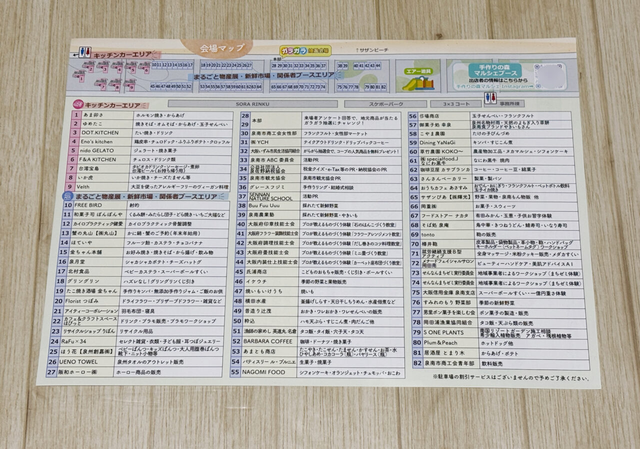 当日のブースの詳細