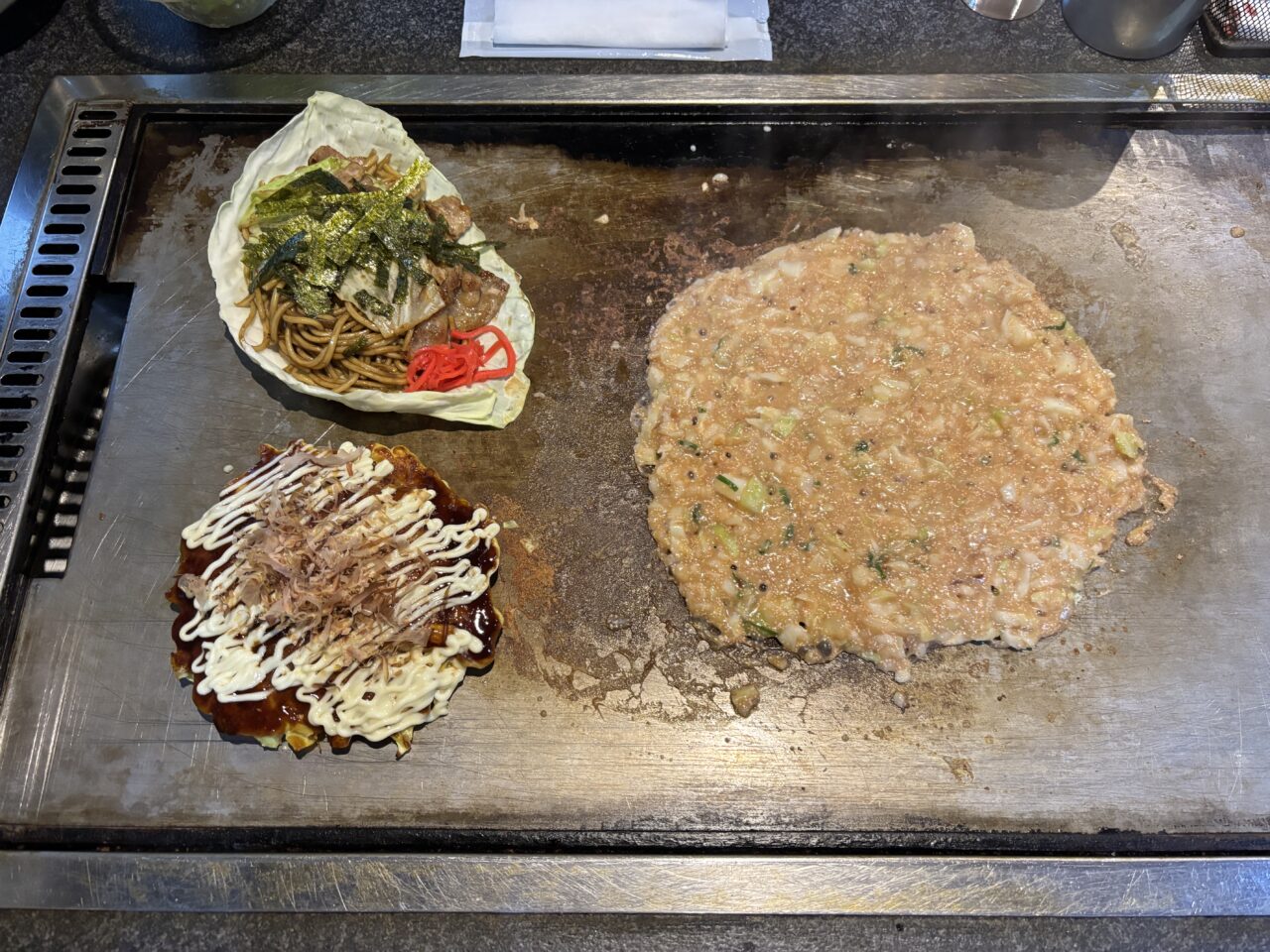 ハーフアンドハーフともんじゃ定食